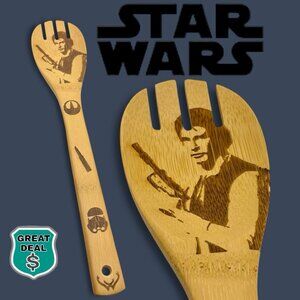 Star Wars Han Solo Bamboo Wood Serving Spoon. NWOT!